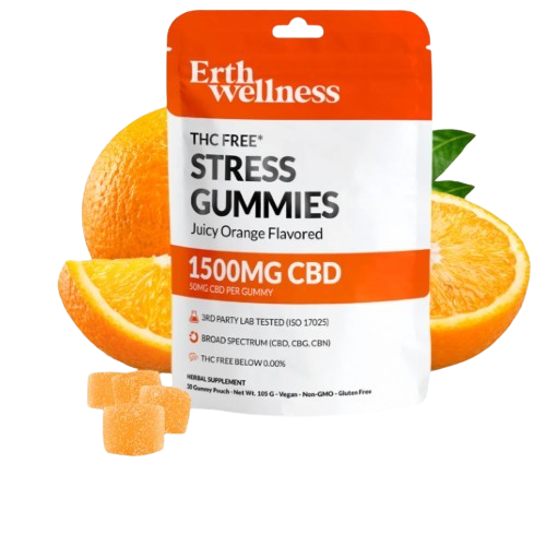 THC Free STRESS Gummies Vegan Juicy Orange in Pakistan