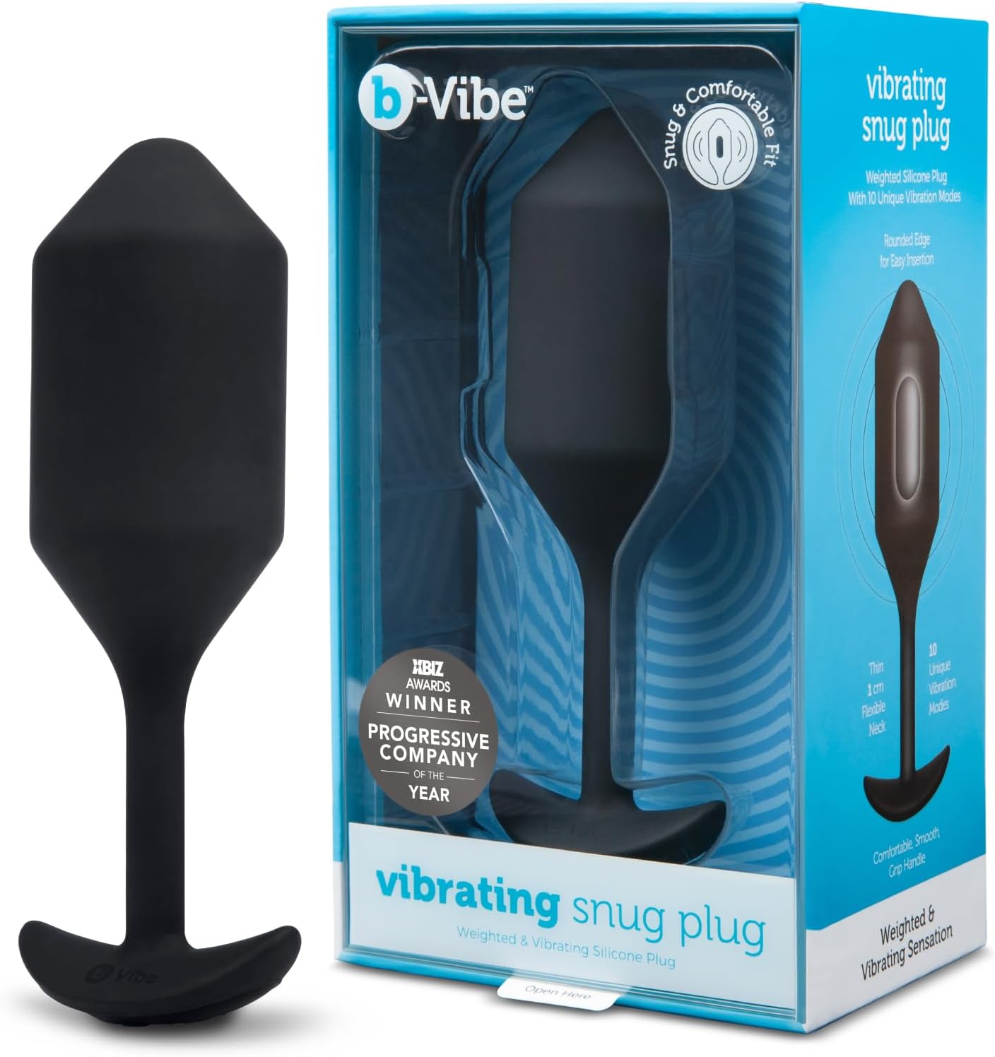 Black B-vibe Vibrating Snug Plug 1 - Butt Plugs