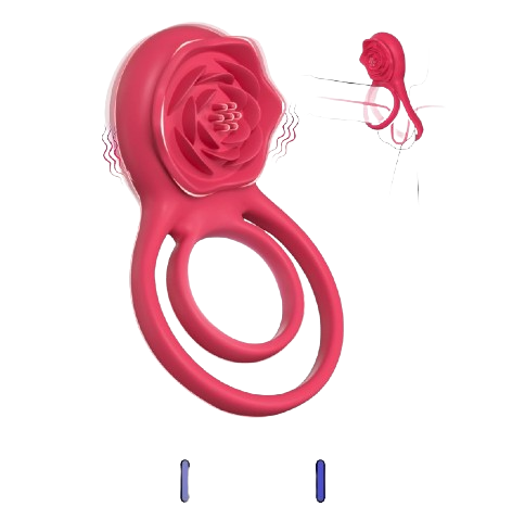 Vibrating Cock Ring With Rose Clitoral Stimulator