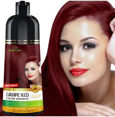 Herbishh Grape Red Hair Color Shampoo